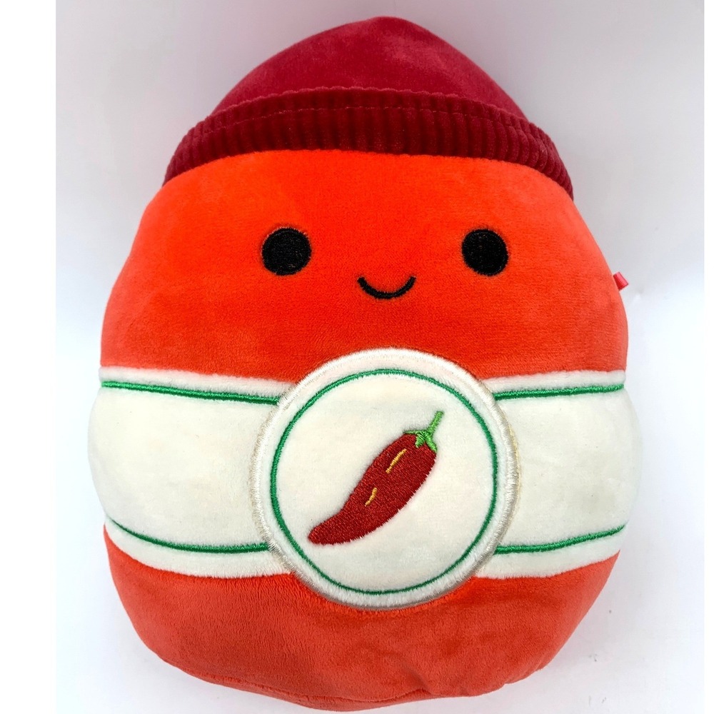 Squishmallow‎ Illia the Red Sriracha Hot Pepper Sauce Plush Food Squad 8"